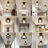 Chandeliers Black Iron Aisle Ceiling Chandelier Minimalist Nordic Vintage Balcony Kitchen Foyer Entrance Small Volume Many Styles