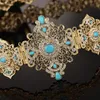 Inne modne akcesoria klasyczne damskie biżuterię do ciała marokański metalowy łańcuch talii wydrążony pasek kaftanu z regulowaną długością 231128