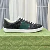 Luxury 2023 Designerskor Herrens kvinnors tecknat Casual Shoe Bee Ace äkta läder Snake Brodery Stripes Classic Men Sneakers 35-46 08