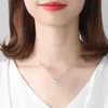 French Retro Romantic Heart Opal Pendant Necklace Women Luxury Brand Plating 18k Gold s925 Silver Necklace Charm Sexy Female Collar Chain High-end Jewelry Gift