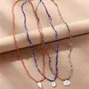 Hänge halsband boho mode färg blandad ris pärla kedja vit skal set halsband för kvinnor vintage etnisk stil hiphop strand smycken