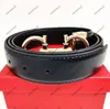 Med Box Mens Designer Belt för män Feragamos Luxury Fashion Busination Belts Womens Ceinture Black Metal Buckle Midjeband Cintura Par Bälte