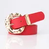 Belts Women's fashion personality belt trend simple jeans trouser belt big metal buckle decorative belt