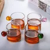 Espresso Cups Small Cups Home Glass Ball Handle Coffee Cup Tea Water Cup Saucer Steak Juice Bucket Table Decor