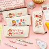 Pièce Lytwtw's Creative Cartoon Mignon Texte Inspirant Portable Stylo Crayon Pochette Sac École Fournitures De Bureau Papeterie Cas