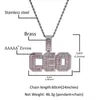 Charms Edge Kolor Zręczny Środkowy biały niestandardowa nazwa liter wisids Naszyjniki do hip -hopu Bling Iced Out Men Rapper Jewelry 231128