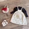 Conjuntos de roupas pai-filho roupa inverno coreano mãe amor bordado acolchoado saia de algodão meninas cinta saia conjunto 231129