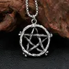 Pendentif Colliers Mode Vintage Simple Pentagram Collier pour hommes Punk Hip Hop 316L en acier inoxydable Unique Bijoux Cadeaux Drop