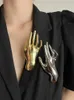 Pins broszki Huanzhi metalowa palma duża broszka przesadzona garnitur Pin Pin Europe America Design Duża biżuteria dla kobiet 231129