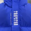 2023 Ny Trapstar Down Cotton Jacket Mäns avkodning Hooded Blue Fashionable Long Sleeped Top för värme 688SS