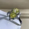 Bröllopsringar Gica Gema 100 925 Sterling Silver Pear Cut 4CT VVS D Color Created Engagement Anpassade Ring Fine Jewelry 231128