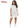 Women's Tracksuits 2023 Summer Casual Two-Piece Short Suit Ladies Sleeve Sportswear Motorcycle Shorts