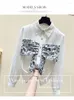 Women's Blousses 2023 Dames Autumn Winter Shirts Modieuze westerse schuine kraag Chiffon Design gevoel voor temperament tops D1699