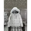 カナディアングースパフジャケット女性デザイナー本物の屋外ハサミパフ濃厚コラリアルオオカミムースナックルジャケットフード付きフォーリュア581 903