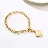 Chain Heart Chain Bracelet Role Link for Women Stainless Steel Gold Color Love Bangle Valentine Gifts Adjustable 15cm to 19cm 231128