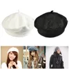 Berets Ladies Solid Color Beret Fluffy Simple Chic Small Round Female Cap For Autumn UND Sale