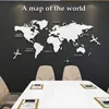 Stickers muraux 3D carte du monde autocollant acrylique couleur unie cristal chambre avec salon salle de classe bureau décoration idées 231128