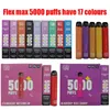 Flex max 5000 bouffées 650mah12ml dispositif prérempli vape jetable autorisé 17 couleurs Randm tornado entrepôt local vapsolo