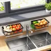 Dish Racks Wall Mounted Kitchen Storage Basket Metal Organizer Storage Rack For Spice vegetable Fruit 231124