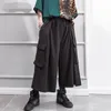 Herrbyxor herrbyxor Spring/Summer Casual Baggy Pants Cargo Pants Men's Fleared Pants Culottes Black Yamamoto Style 231128