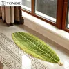 Carpets Green Leaves Design Mat TPE Bath Doormat Anti-slip Carpet For Living Room Kitchen Bathroom Bedroom Rugs Alfombra De Bano