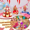 Ferramentas de bolo 1set 3 Tier Circus Carnaval Papel Cupcake Stand Red Listrado Bolo Decoração Suprimentos Dia das Crianças Sobremesa Cupcake Stand 231129