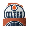 Bonnet/casquettes de crâne Oilers-Edmonton bonnets tricot chapeau Hockey sans bride tricoté chapeau Skullcap cadeau décontracté créatif 231128