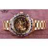 Relógios de pulso Vencedor Mecânico Esporte Design Bezel Golden Watch Mens Relógios Top Marca Luxo Montre Homme Relógio Homens Automático Esqueleto Relógio 231128
