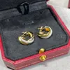 Ear Cuff che vende classici orecchini in argento sterling 925 a tre anelli a tre colori, moda semplice, gioielli di marca di lusso, regalo per feste 231129