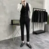 Erkekler Suits Blazers Ceket Yelek Pantolon Yüksek Son Marka Butik Moda Düz Renk Erkek Günlük İş Takımı 3 Parça Set Damat Gelinlik 231128
