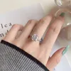 Solitaire Ring Retro 100% 925 Massief Zilver 9*9MM Asscher Geslepen Aquamarijn Hoge Koolstof Diamanten Ringen voor Vrouwen Edelsteen Feest Fijne Sieraden Geschenken 230428