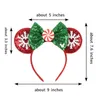 ヘアアクセサリー10pcs/lotクリスマスマウス耳のヘッドバンドスパンコールボウバースデーパーティーヘアバンドdiyヘアアクセサリーwholesales 231124