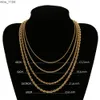 Partihandel 2mm 3mm 4mm 5mm Basic Twisted Chain Halsband Rostfritt stål Twist Rope Chain Halsband för kvinnliga män