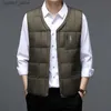 Men's Vests Men Winter Warm Sleeveless V-neck Button Lightweight Waistcoat Casual Tops Vest Ultra Light Cotton Down Waistcoat Coat Q231129