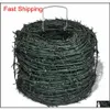 Vidaxl Barbed Wire 328' Green Iron Barbwire Garden Patio Fencing Wires Fence U4Sx3301b