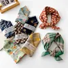 Scarves 1PC Cotton Linen Square Scarf DIY Bandana Headband Striped Floral Hair Scarf Small Shawls Headscarf All Match Hand Kerchief J230428