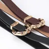 Belts Women's fashion personality belt trend simple jeans trouser belt big metal buckle decorative belt