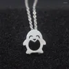 Chaînes Minuscule Mignon Pingouin Collier Animal Bijoux En Acier Inoxydable Pendentif Ami Cadeau D'anniversaire