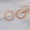 Boucles d'oreilles créoles tendance en maille métallique et cristal pour femmes, géométrie, cercle rond, fête, Vintage, déclaration, bijoux cadeau