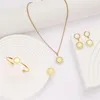 Ketting oorbellen set luizada 2023 Jun verkopen accessoires bruiloft sieraden voor vrouwen drie glijboren roestvrij staal met