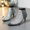 Sandaler Fashion Women Pumpar Feamle Mesh Thin Hig Heels Pointed Toe Shoes Ladies Crystal Hallow Out Slip On Sexig Design Footwear 2022 NY J230428