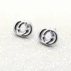 Boucles d'oreilles en titane et acier pour femmes, Style Simple, Europe et amérique, initiales G, argent, 226O