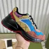 Designer Rhyton Schoenen Multicolor Sneakers Mannen Vrouwen Trainers Vintage Chaussures Platform Sneaker Aardbei Muis Mond Schoen