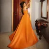 Pomarańczowe suknie balowe A-line syrena specjalne okazje wieczorowe sukienki Arabskie Sheer Długie kobiety formalne suknie gościnne sukienka Recepcja
