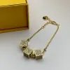 Bracelets de créateurs F Small Man Diamond, design unique, cadeau de fête, bijoux assortis de mariage, 2024
