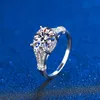 Anneaux de mariage SEMNI 30CT bague en diamant taille ovale pour les femmes PT950 plaqué argent Sterling 925 luxe puissant bande Fine bijoux cadeau 231128