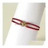 Charm Armbänder Mode 316L Edelstahl Trinity Ring String Armband Drei Ringe Hand Strap Paar Für Frauen und Männer Jelry Famo Dhru6