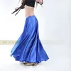 Etapa desgaste mujeres brillante satén largo falda española swing baile danza del vientre traje 14 colores disponibles