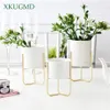 Planters Pots Nordic Style Handgjorda keramiska blommorpottställningsstativ Hylla för saftiga växter Hydroponics Vase Home Decorat2576