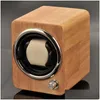 Titta på lådor Fall Luxury Solid Wood Winders för Matic Es Case Mute Antimagnetic Mechanical Storage Display J220825 J220906860843813571 DHNQR